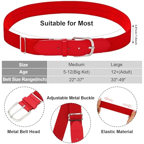 2 Pair Baseball Socks and Belt Set with Stripes for Youth Adult Softball Socks Men Youth Strenchy Baseball Belt Combo3
