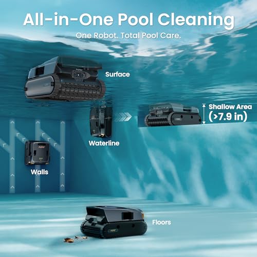 Image of Aiper Scuba V3 Ultra AI-Cognitive Robotic Pool Cleaner & Skimmer with Dual-Camera AI Vision, All-in-One Cleaning, 8,500 GPH Suction, Smart Surface Parking & Multi-Layer Filtration, Grey