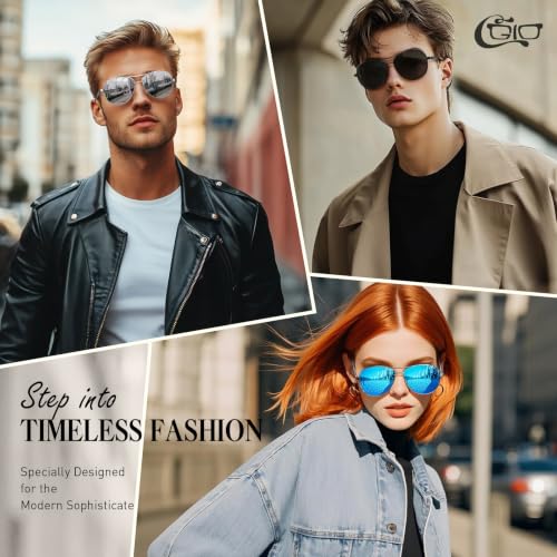 Image of CGID Polarized Sunglasses Men Womens Pilot Style Mirrored Shades UV400 GA61