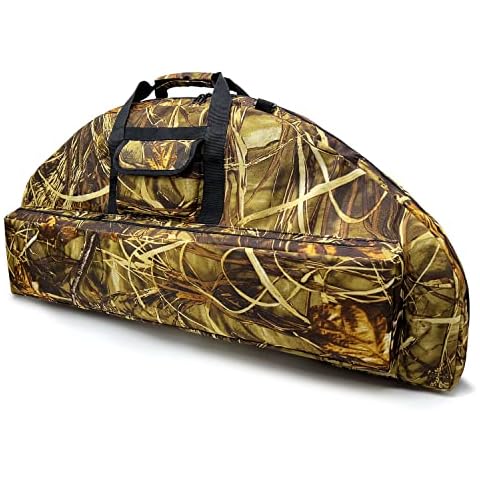 Silfrae Compound Bow Case Soft Bow Padded Case Light-Weight Bow Carry Bag with Arrow Pocket (Withered Grass, S) Cover