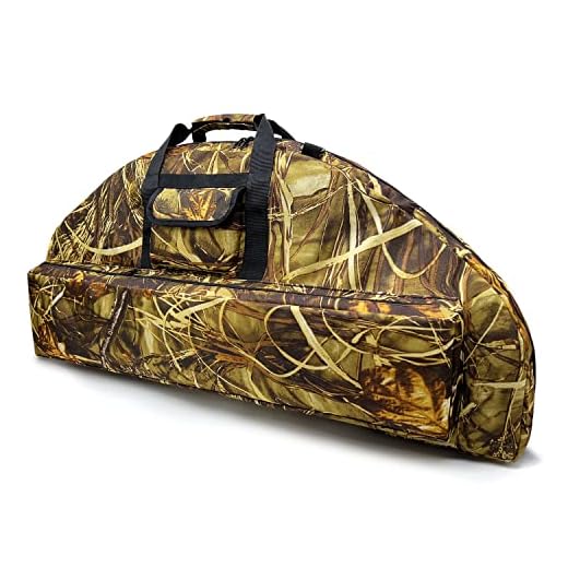 Silfrae Compound Bow Case Soft Bow Padded Case Light-Weight Bow Carry Bag with Arrow Pocket (Withered grass, S)