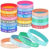 Mexgcom 2x12 Personalisierte Silikon-Armbänders(24Pcs), Inspirierende Sprüche Silikon Armbänder, für Motivation, Spendenaktionen, Bewusstsein, personalisierte Gummi-Armbänder, Motivationsarmbänder