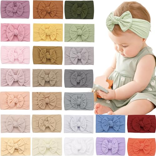 Image of kangaroo 25 Colors Baby Girl Headbands 4 inches Hair Bows Super Soft High Stretchy Hair Turban Head Wraps Headbands for Infant Newborn Toddlers Girls and Kids