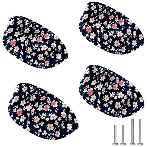 RODAILYCAY 4 szt. Uchwyty do szuflad kwiatowy wzór