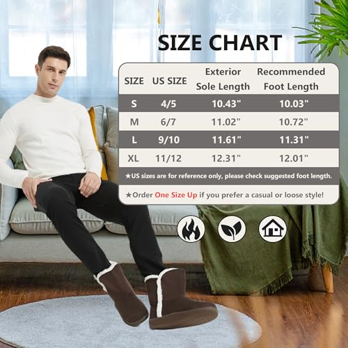 Home Slipper Men's Slippers Boots,Soft Winter Warm Memory Foam Indoor House Slipper Shoes3