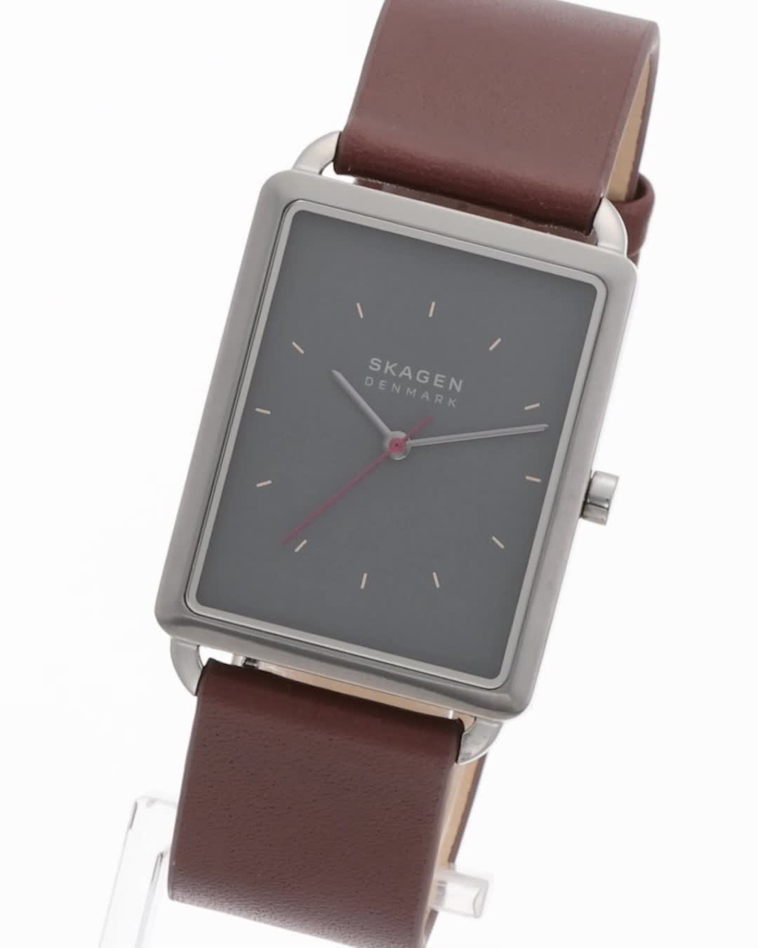 Amazon.co.jp: Skagen メンズ HAGEN 三針 グレー ステンレススチール