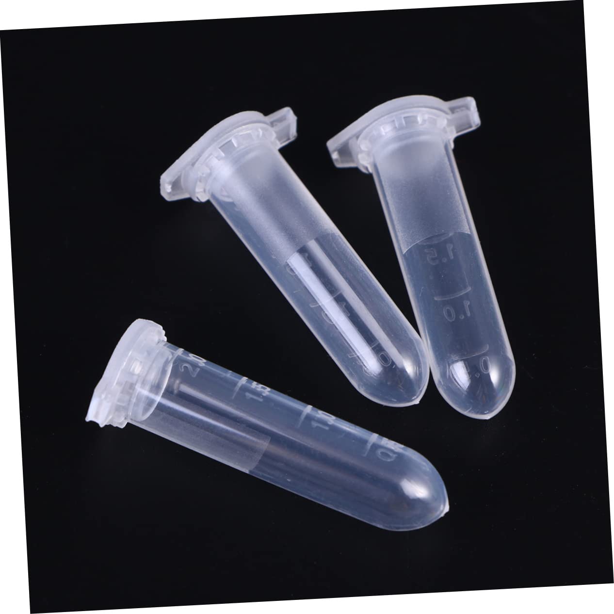SOLUSTRE Tubo de Centrífuga de 2ml con Tapa Flexible y Escala Precisa, Base Redonda de Plástico Blanco, Suministros de Laboratorio para Muestras y Manualidades