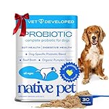 Native Pet Probiotics for Dogs - Dog Probiotics Powder for Digestive Health, Gut Support, & Immune Boost – Vet-Formulated Powder for Maximum Potency with Digestive Enzymes & Prebiotics - 30 Scoops