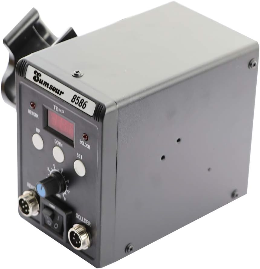 Soldering Station Black 8586 700W 110V Hot Air Gun Solder Iron SMD SMT BGA Rework Desoldering Welding Repair Tools (Black 8586 SET-1)