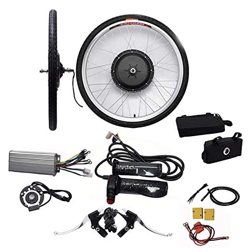 WUPYI2018 Kit de conversión para bicicleta eléctrica de 26 pulgadas, motor de rueda delantera, bicicleta eléctrica (48 V, 1000 W)