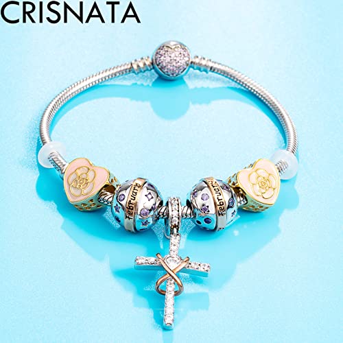 Pulsera de serpiente charms piedra nacimiento plata 925 rosa 4