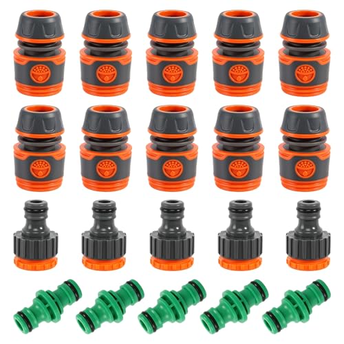 Schlauchkupplung 1/2 Zoll 20 Stück Schlauchanschluss 1/2 Zoll Schlauch Kupplung Set Schlauchkupplung Zubehör Schlauchverbinder Gartenschlauch Verbinder für Familie Garten