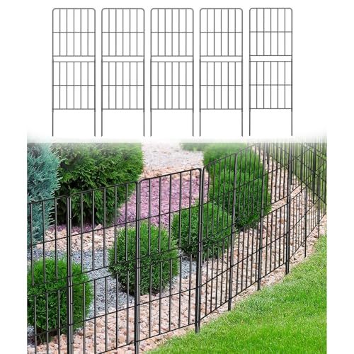 Clôture de jardin en métal noir lot de 10 barrières de paysage pour extérieur