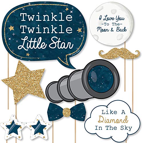 Big Dot of Happiness Twinkle Little Star - Baby Shower or Birthday Photo Booth Props Kit 20 Count