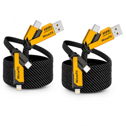 Image of (2 PC) 4in 1 Charging Cable, All in One Charger With USB C Type Cable Fast Charging, Type A Charger Cable, Charger Wire, Mobile Charger Cable, 3 in 1 Charging Cable Fast Charging for Home & Travel