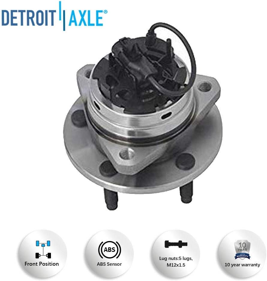 Detroit Axle - Front Wheel Bearing and Hub Assembly Replacement for 2008-2010 Chevy Cobalt HHR Malibu G6 Aura - 1pc Set