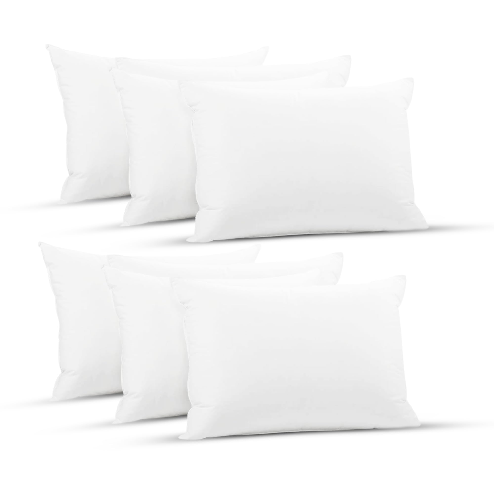 SleepyNights 6 Pack Standard Bed Pillows – Soft-Medium, Lightweight & Budget-Friendly Pillows for Sleeping – Fluffy Polyester Fill