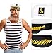 BESTOYARD Gorra capitán Adulto Yate Barco Navegante Capitán Traje Sombrero Cap Marina...