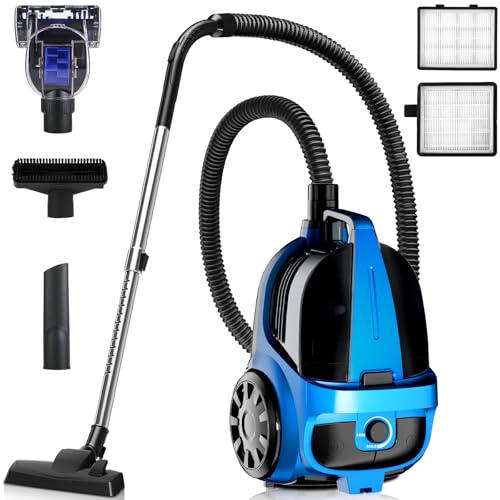 1600W Canister Vacuum, Bagless, 45kPa Suction, 4L, 5 Tools