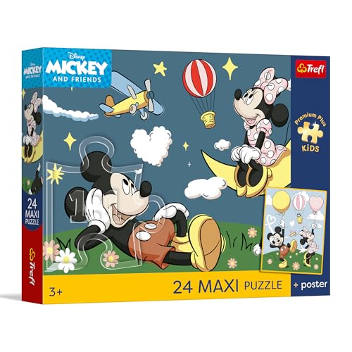 Trefl – Mickey Mouse and Friends, Les Amis de Mickey Mouse – Puzzle géant de 24 pièces – 24 Grandes pièces, Affiche Originale, Divertissement créatif, pour Les Enfants à partir de 3 Ans