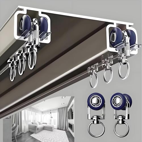 Rail de rideau en aluminium durable avec profilé de plafond discret et glissement fluide