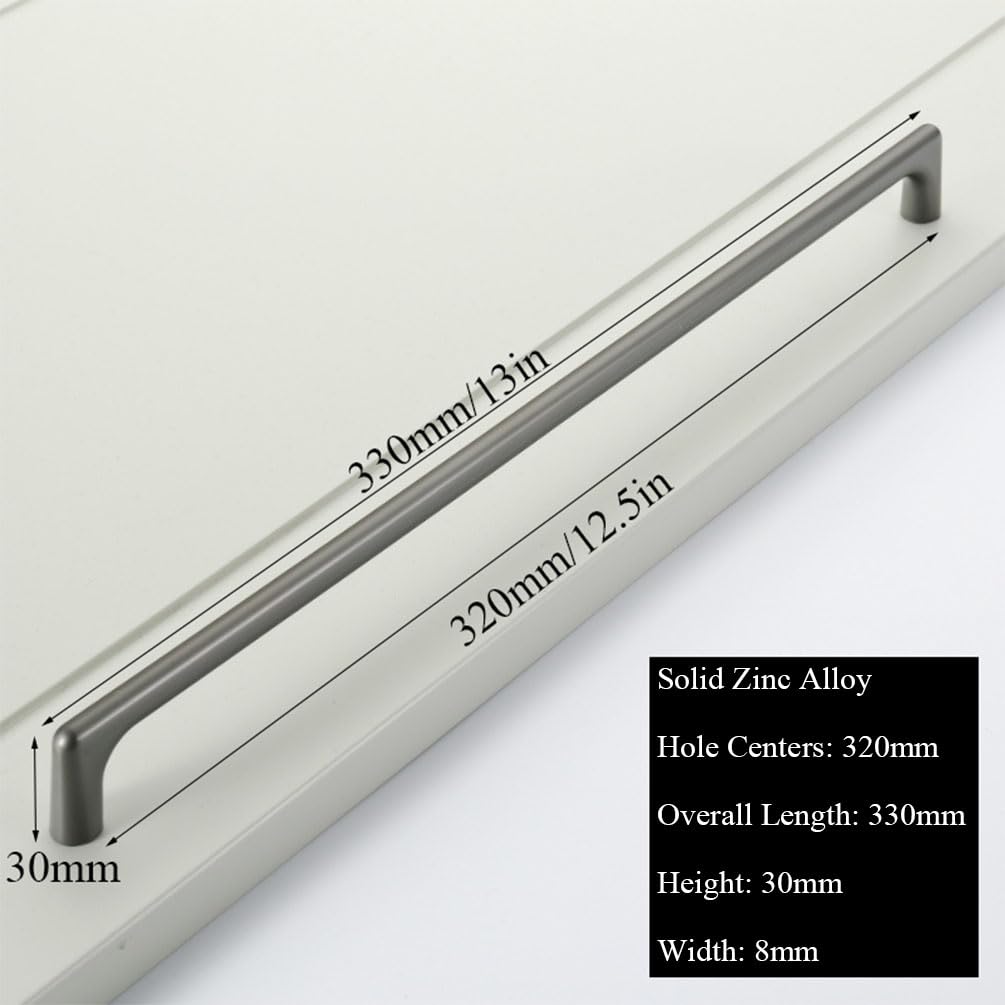 Semplicità moderna, maniglie for armadietti da cucina moderne, maniglie for armadietti da 2 pezzi nere, lega di zinco solida | Superficie anodizzata, distanza tra i fori: 96.320 mm, maniglie dei casse