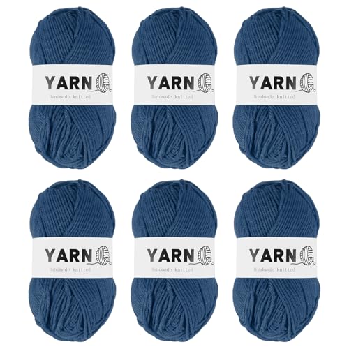 Hilo para tejer ropa de abrigo cómoda con este pack de ovillos acrílicos azul marino 2