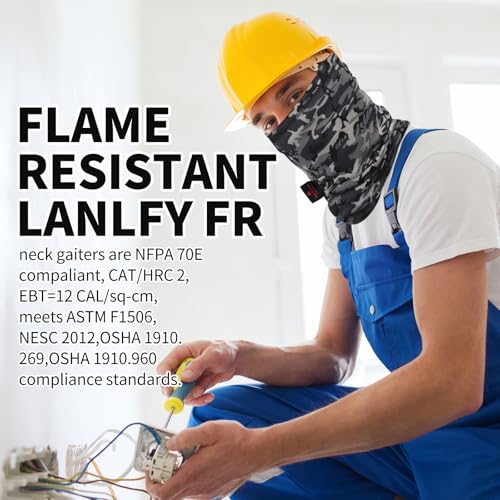 Image of FR Neck Gaiter Fire Resistant Face Mask for Emergency Prep, Wildfire Safety - Moisture-Wicking Cotton ASTM Certified