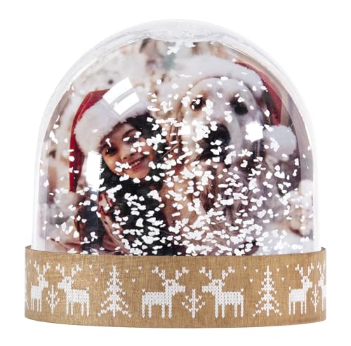 Shot2go Bola de neve personalizada com rena de madeira em caixa de presente