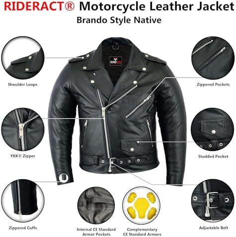 牛革ジャケット 本革 ライダーバイカージャケット Real Cow Leather