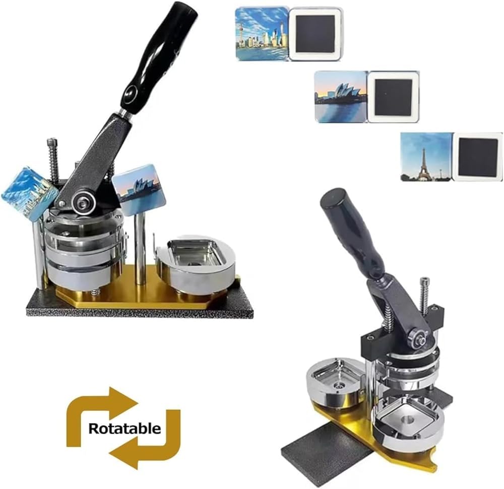 Ultimate Magnet Maker Machine Pro, Lodówka Magnet Press, Niestandardowy zestaw do piskułek i odznak, 100 sztuk Akcesoria, Szablony 50x50MM dla profesjonalnych wyników