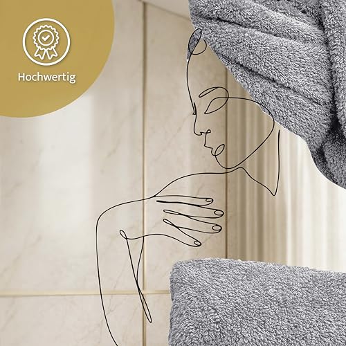 Lavea® 10er Seiftuch Set, 30 x 30 cm, 100% Baumwolle Frottier 500 g/m², Gästehandtücher und kleine Waschlappen, pflegeleicht 60 °C, Frottierserie Elena, ideal für Bad und Gäste WC, Silber