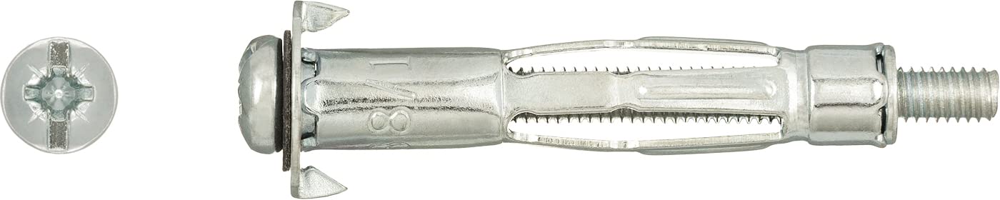 Rawlplug Metal Fixing with Metric Screw Pack of 20 | Screws and Wall Plugs for Plasterboard, Chipboard, Gypsum Fibreboards and OCB | Cavity Wall Fixing | Duty Plasterboard Fixings 5 x 52mm