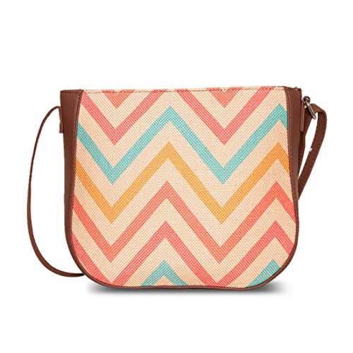 Image of ZOUK Handcrafted Vegan Leather U-Shaped Sling Bag For Women