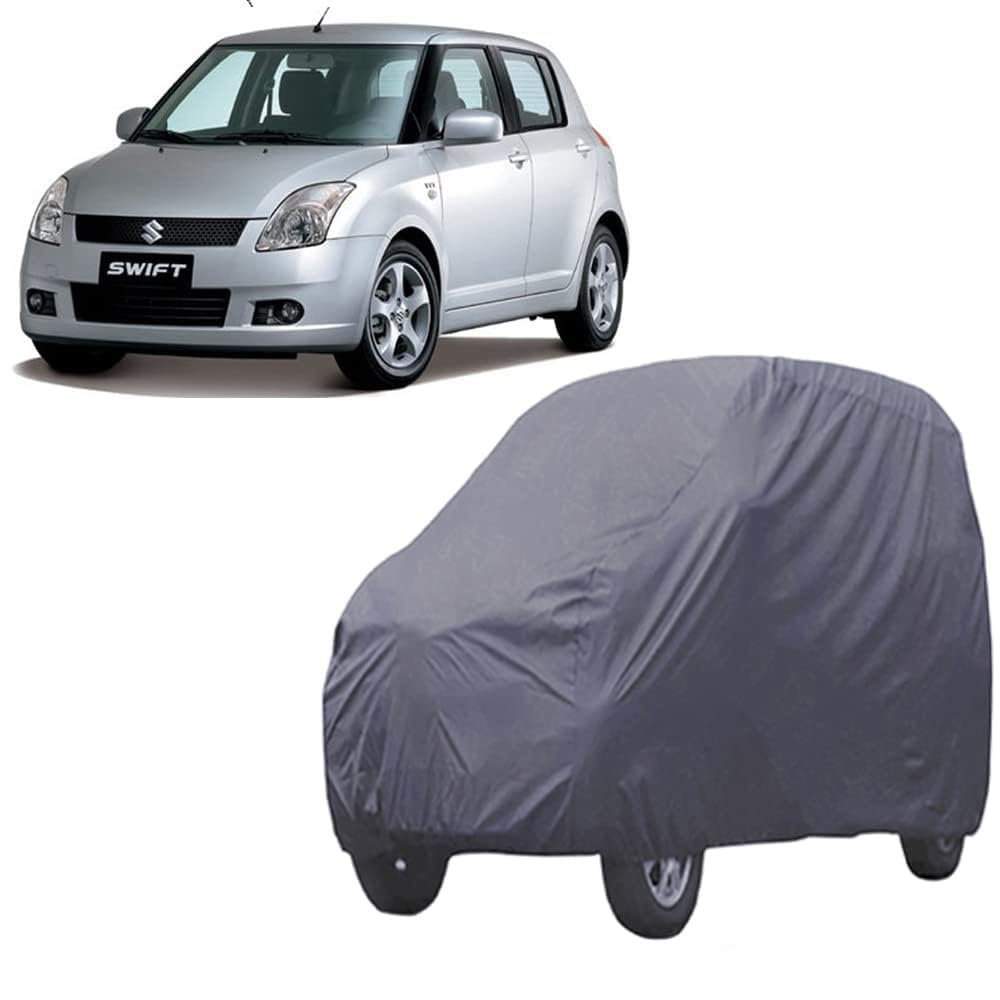 ABS AUTO TREND Dust Proof Indoor & Outdoor Car Body Cover Compatible with Maruti Suzuki Old Swift Model Year (2004,2005,2006,2007,2008,2009,2010,2011) (Windproof, Buckle Belt,Triple Stitched)