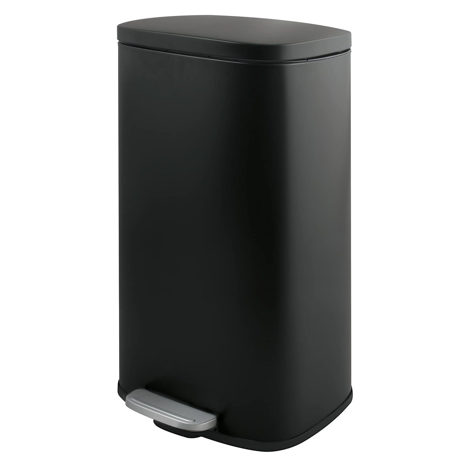 Spirella 50 Litre Kitchen Pedal Bin Soft Close Plastic Inner Bucket with Foot Pedal Black