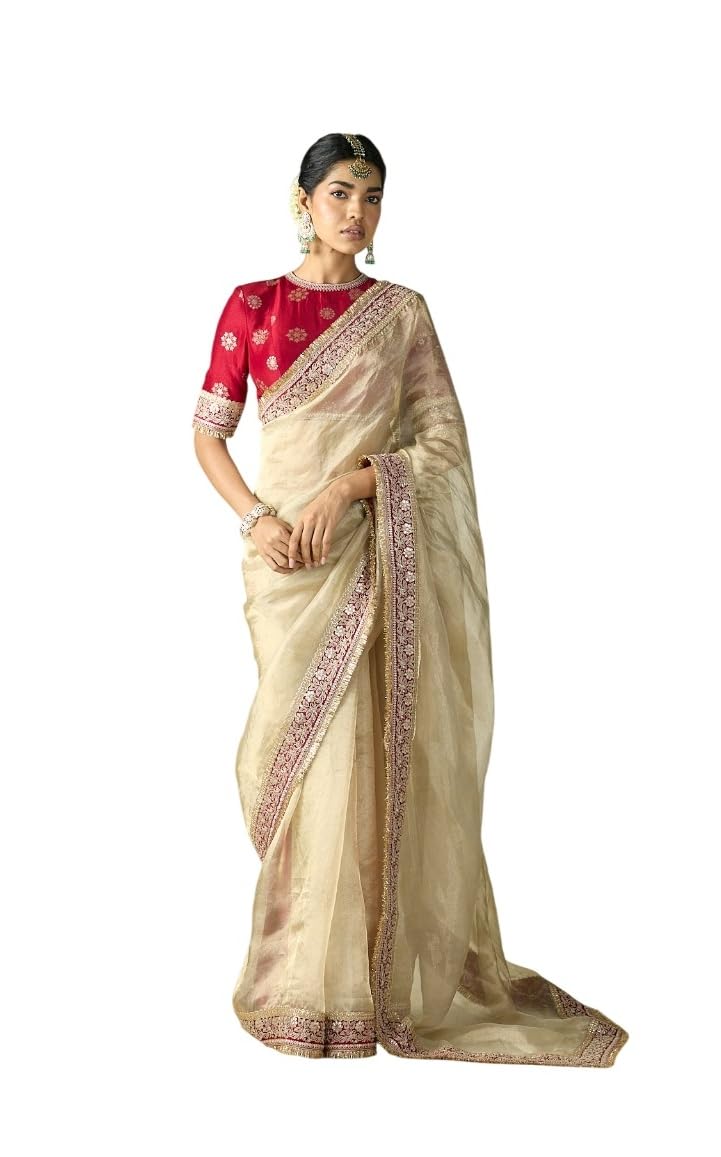 julee Women's Twill Net Embroidred Saree (Crush-New)-picture-44