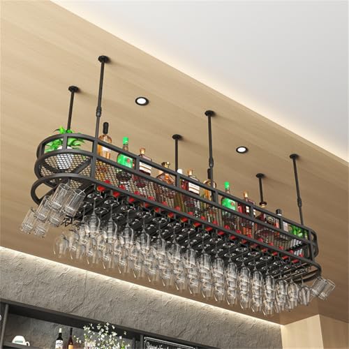 Casier à vin mural avec porte-verre réglable pour rangement de cuisine