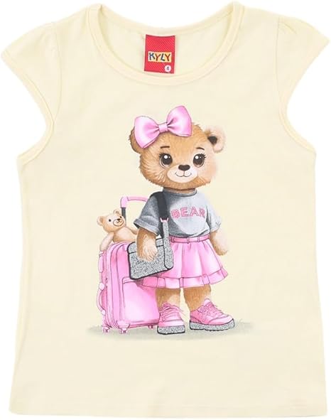 Blusa Verão Infantil Menina 100% algodão Kyly Tam 1 ao 3