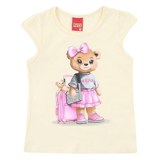 Blusa Verão Infantil Menina 100% algodão Kyly Tam 1 ao 3 (BR, Idade, 3 Anos, Regular, Amarelo)