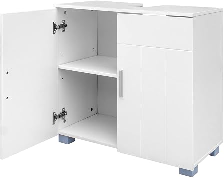 Pedestal Under Sink Storage Vanity with 2 Doors Traditional Bathroom Cabinet Space Saver Organizer White Pedestal Sink Storage Cabinet, Under Sink Cabinet, Bathroom Vanity Cabinet Great for Bathroom