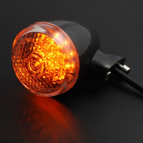2X Jdm Style 18 Amber Led Black Amber Turn Signal Light Blinker Indicator Side Marker Rear Mount Compatible With Kawasaki Yamaha Suzuki Honda Cruiser Chopper Touring #TOP7