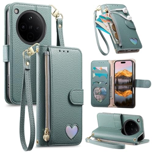 Étui Oppo Reno 11F 5G en cuir grainé bleu avec bandoulière