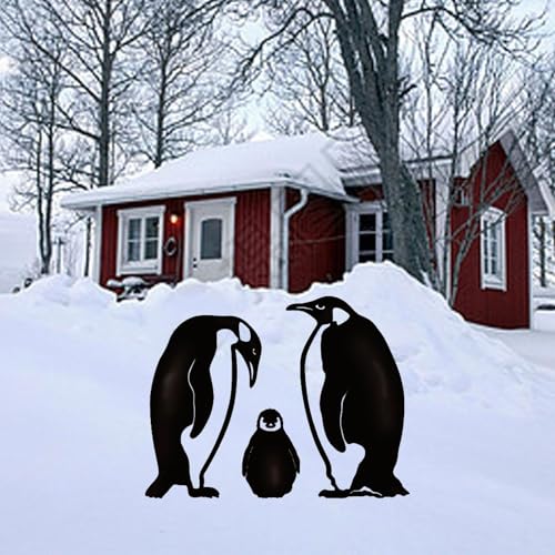Lawn Decor Penguin en fer forgé pour aménagement extérieur de Noël - 3