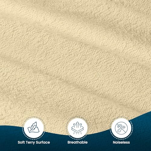 Image of 100% Waterproof Premium Cotton Feel Mattress Protector Double Bed Size, 72x72 Inches | Breathable and Hypoallergenic Ultra Soft Fitted Bed Protector Cover Fits Upto 10 Inches-(Beige)