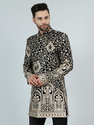 Image of WINTAGE Men's Embroidered Velvet Bandhgala