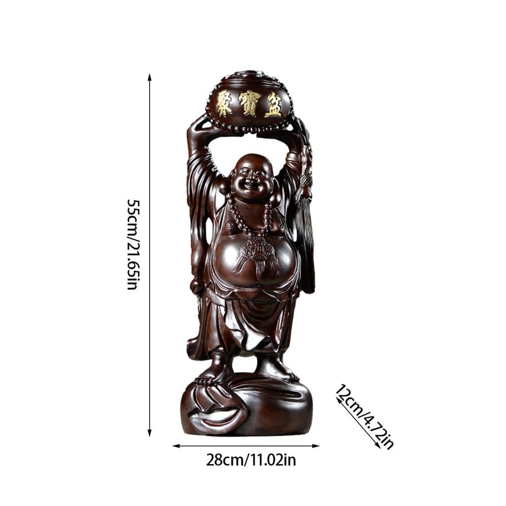 Posąg Buddy do wnętrz z litego drewna posąg Buddy Ozdoby heban Maitreya posąg Buddy Dom Rzemiosło Ozdoby Medytująca Statua Buddy Figurka Rzeźba