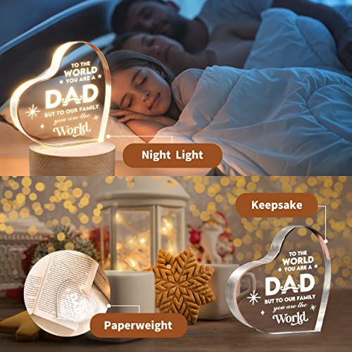 Elequaint Gifts For Dad, Dad Birthday Gift, Gifts For Dad From Daughter Son, Fathers Day Thanksgiving Christmas Gifts For Dad, Personalized Engraved Acrylic Night Light, Dad Gifts Ideas #TOP1