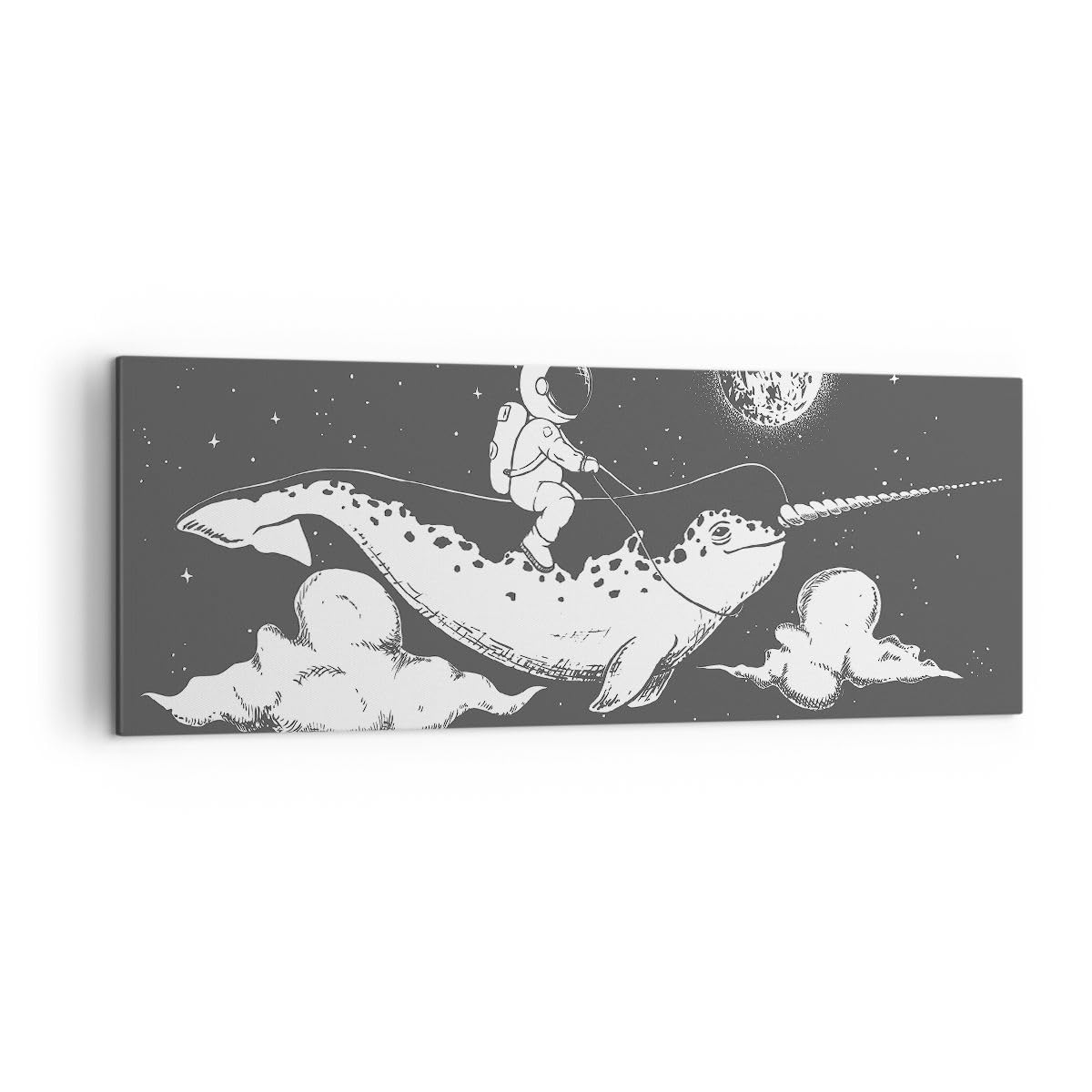 ARTTOR Leinwandbild 140x50cm Wandbild Schwarz-Weiß Kinder - 5467