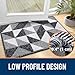 OLANLY Door Mat Indoor Entrance Washable 32x20, Odor-Free Low-Profile Front Back Geometric Doormat, Absorbent Resist Dirt Entry Carpet, Easy to Clean Sturdy Inside Floor Mats for Entryway, Black